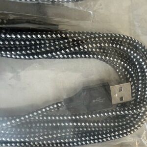 Braided USB Charging Cable - Black and White